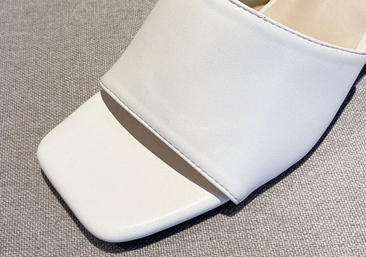 Sandalias y Pantuflas Talla Grande con Tacón Grueso y Punta Cuadrada - Image 21