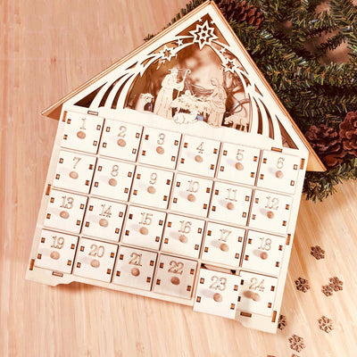 Calendario de Madera DIY - Caja de Regalo Navideña