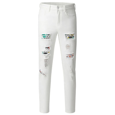 Jeans Rotos Delavados con Parches - Image 6