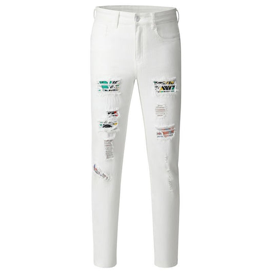 Jeans Rotos Delavados con Parches - Image 6