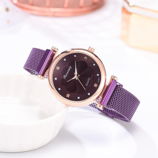 Set de Reloj para Dama con Correa de Malla de Aleación y Brazalete - Image 43