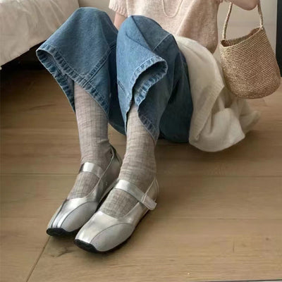 Pumps de Cuero Genuino Flor de Liza Plateado - Image 2