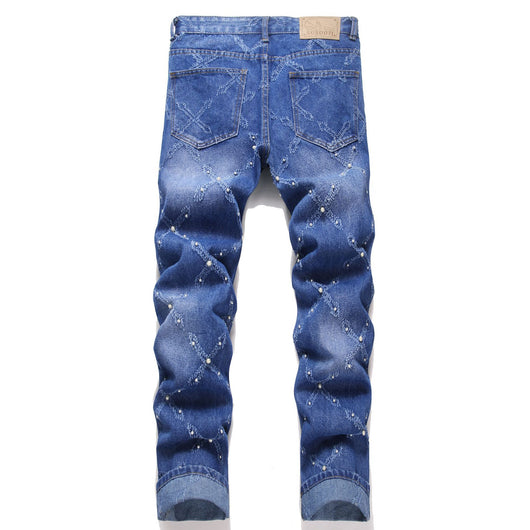Pantalones Skinny Denim con Bordado de Perlas - Estilo Urbano Trendy - Image 3