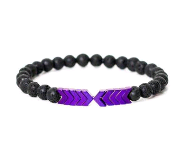 Pulsera de Piedra Natural Volcánica con Magnetismo para Hombre y Mujer