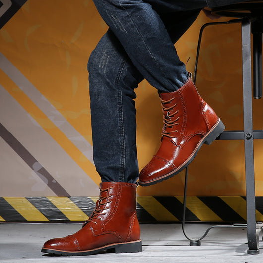 Botas de Cuero Estilo Británico Talla Grande para Hombre - Image 4