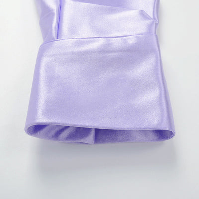 Falda Blusa de Satén con Plumas y Mangas Largas - Image 19
