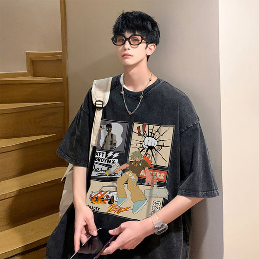 Camiseta Manga Corta Desgastada para Hombre - Image 9
