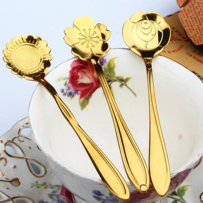 Cucharillas de Postre Diseño Rosa Acero Inoxidable Premium - Image 3