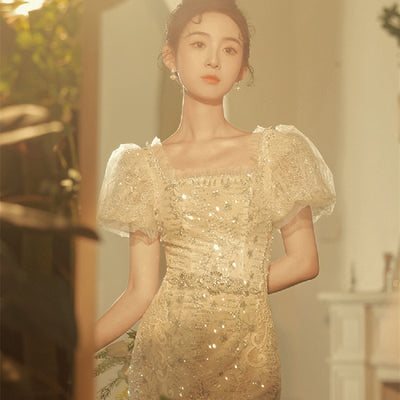 Vestido Sirena de Gasa Elegante para Mujer