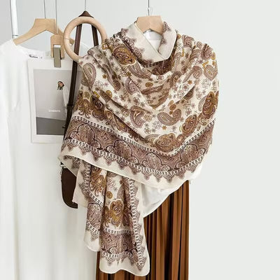 Foulard de Algodón y Lino Ligero - Pareo Sedoso Protección Solar para Playa y Viajes - Image 31