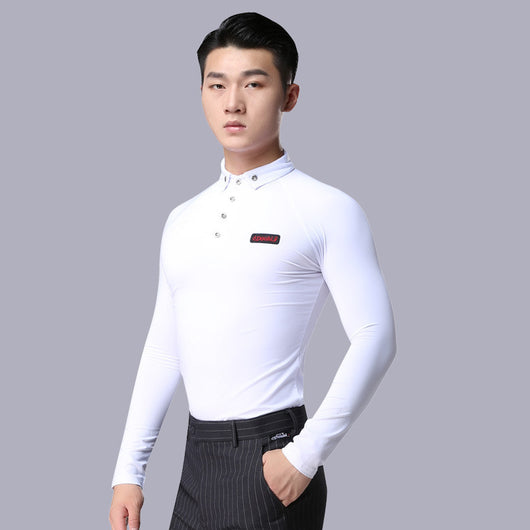 Camisa de Baile Latino para Hombre con Cuello Clásico