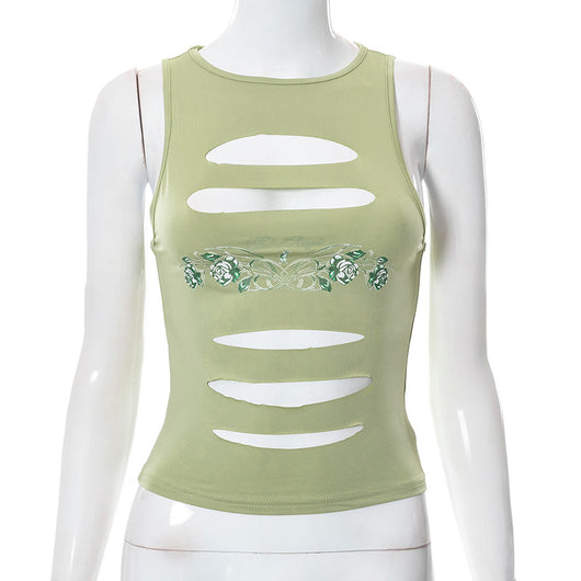 Blusa Casual de Verano Sin Mangas Cuello Redondo Colores Lisos - Image 6