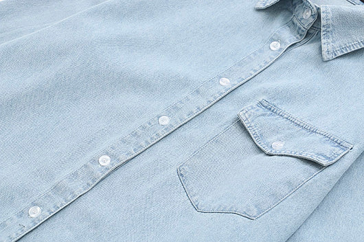 Camisa Denim Manga Larga con Bolsillo - Image 5
