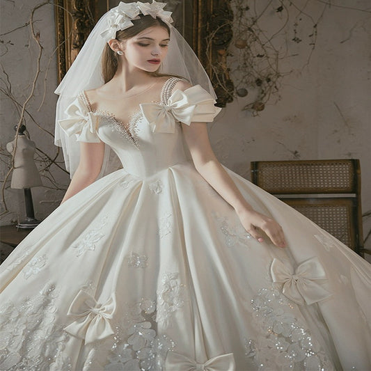 Vestido de Novia Vintage en Satén Elegante
