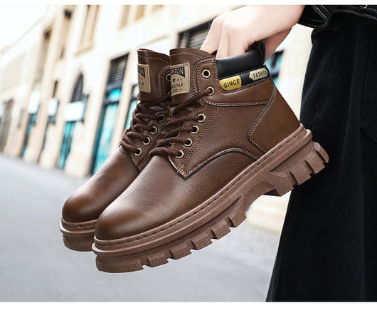 Botas Martin Altas para Hombre Estilo Británico de Trabajo - Image 27