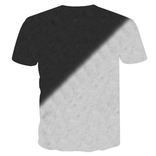 Playera Hombre Estampado 3D Gato Casual Manga Corta - Image 2