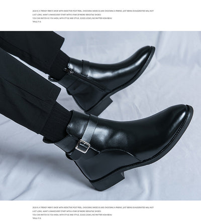 Botas Martin de Cuero Estilo Británico con Cierre Lateral para Hombre - Image 12