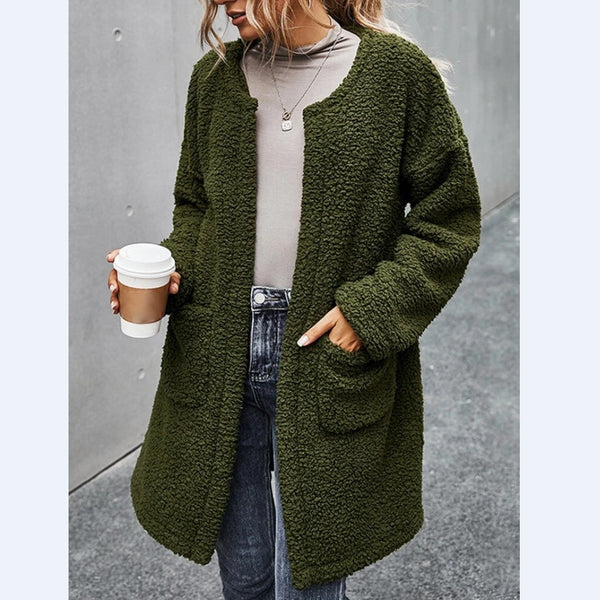 Cardigan Acolchado de Felpa para Mujer