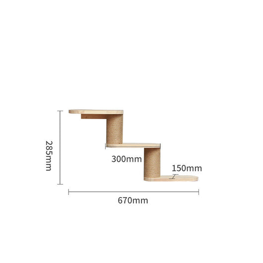 Árbol Rascador Mural para Gatos - Plataforma de Madera Sólida con Escalera - Image 43
