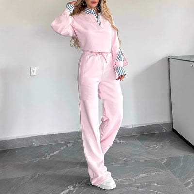 Conjunto de Camisa de Cuello Solapa y Sudadera Holgada - Image 4