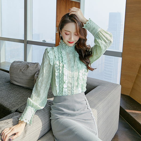 Blusa Elegante de Gasa Francesa para Mujer