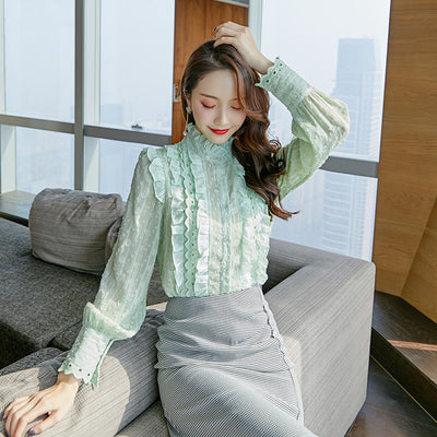 Blusa Elegante de Gasa Francesa para Mujer