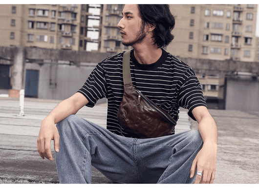 Bolsa Bandolera de Cuero Retro para Hombre - Image 10