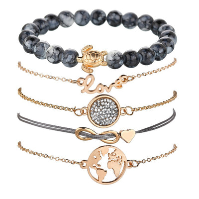Set de Pulseras Boho Corazón Tortuga con Piedras - Diseño Infinito para Mujer - Image 4