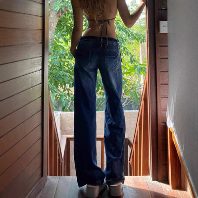 Jeans Rectos Retro Cintura Baja Efecto Desgastado - Image 3