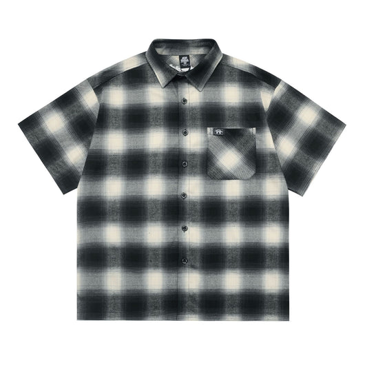 Camisa Cardigan Cuadros Clásico con Bolsillos y Manga Corta - Image 11