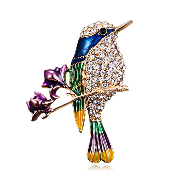 Broche de Pájaro en Rama - Accesorio Versátil en Aleación para Pecho