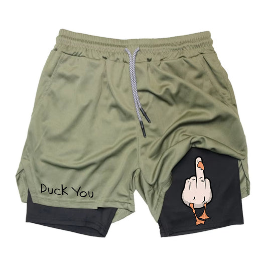 Shorts Deportivos Doble Capa con Estampado de Pato para Hombre - Image 10