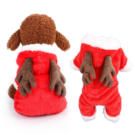 Ropa para Perros Terciopelo Coral con Diseño de Alce y Vaca - Image 14