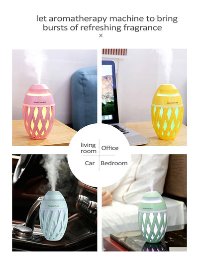 Light green football-shaped humidifier with a decorative lattice pattern and a power button on top. - Image 12