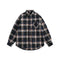 Camisa de Cuadros con Bolsillo Decorativo y Solapa a Juego
