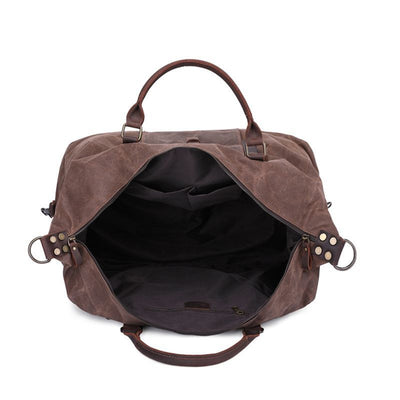 Bolsa de Viaje Plegable Impermeable de Piel de Caballo para Hombre - Image 16