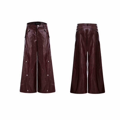Pantalón Rojo Mate Plisado Ancho Deconstruido - Image 3