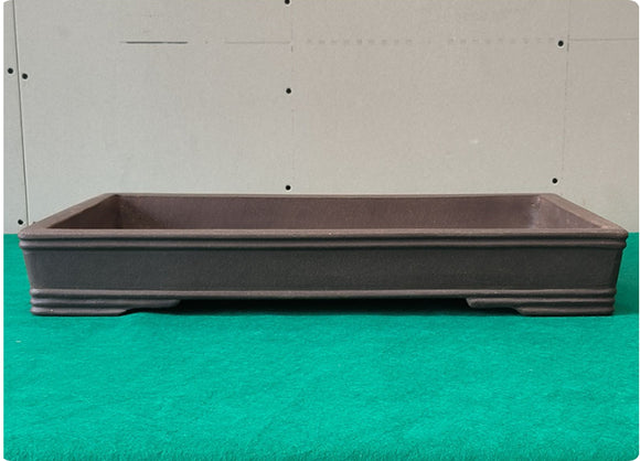 Maceta Rectangular Extragrande de Barro Púrpura con Opción de Drenaje
