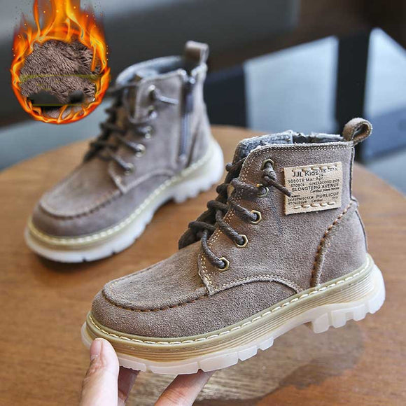 Botas Martin Infantiles de Cuero y Terciopelo - Estilo y Comodidad