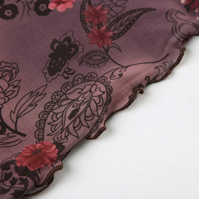 Camisola Estampado Flores Retro Americano - Image 7