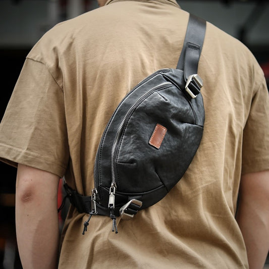 Bolsa de Pecho en Cuero Genuino - Diseño Minimalista