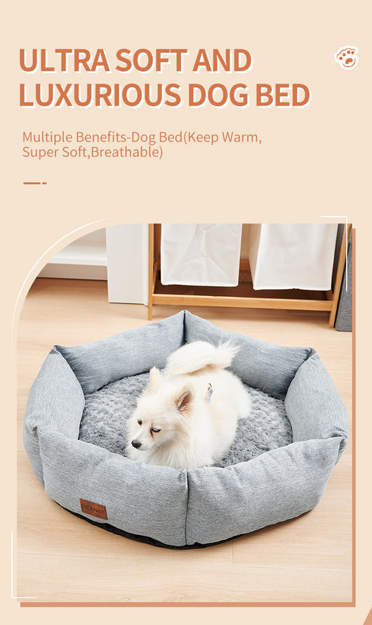 Cama Hexagonal de Terciopelo para Perros - Sofá Calmante y Acogedor - Image 9