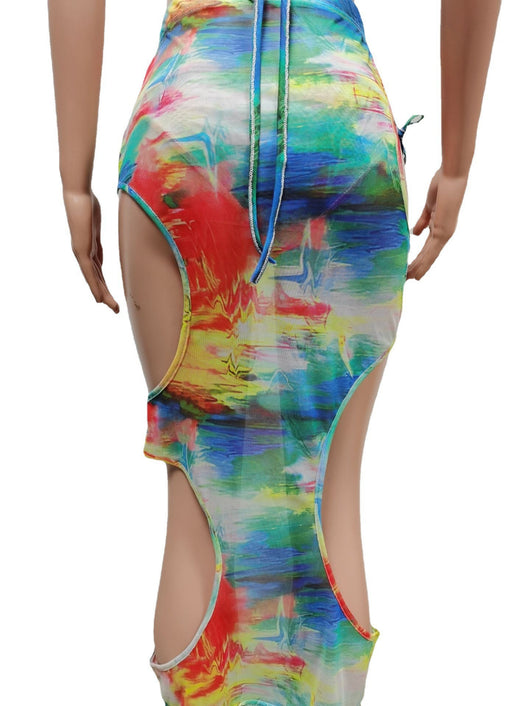 Traje de Baño de Tres Piezas con Estampa de Malla - Image 4