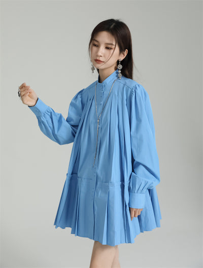 Vestido Camisero Plisado Manga Larga Diseño Exclusivo - Image 10