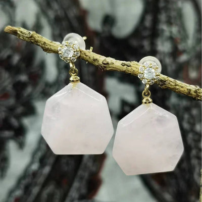 Aretes de Piedras Naturales: Amatista, Ojo de Tigre y Rodonita - Image 3