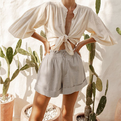 Pantalón de Lino y Algodón con Cintura Elástica Estilo Retro - Image 3