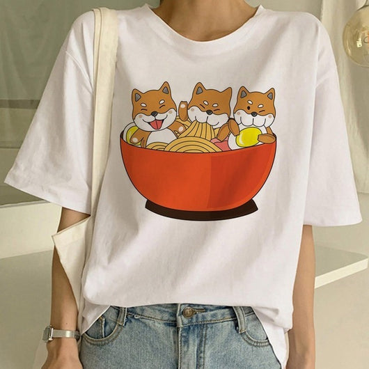 Playera Cuello Redondo para Mujer con Diseño Shiba Inu - Image 14