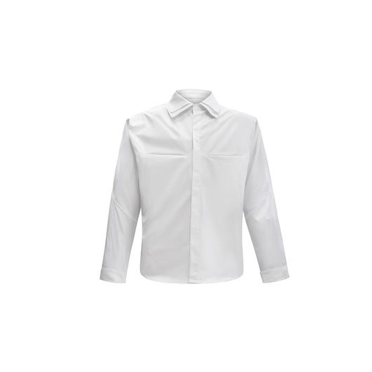 Camisa de Manga Corta con Hombros Acolchados y Pliegues - Image 5