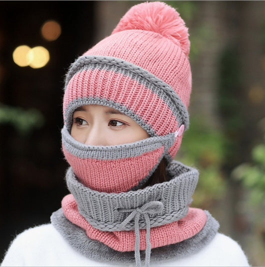 Gorro de Invierno para Mujer con Máscara Facial - Lana Gruesa Térmica Impermeable - Image 11