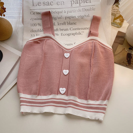 Chaleco Tejido Corto Botones Amor Sweet Wind para Mujer - Image 12